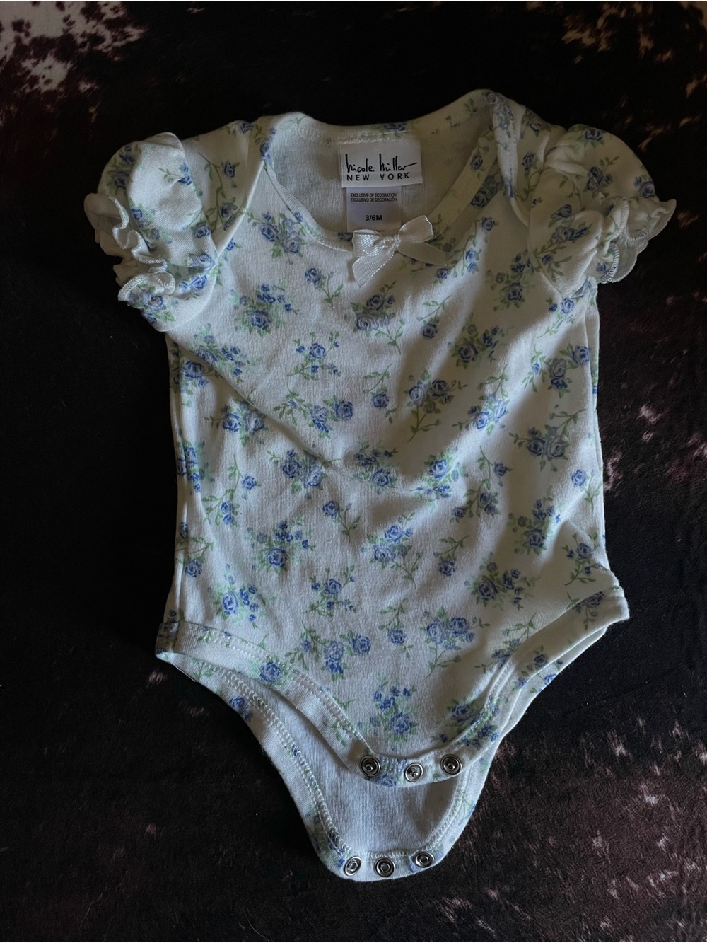 Infant White Floral One-Piece Bodysuit